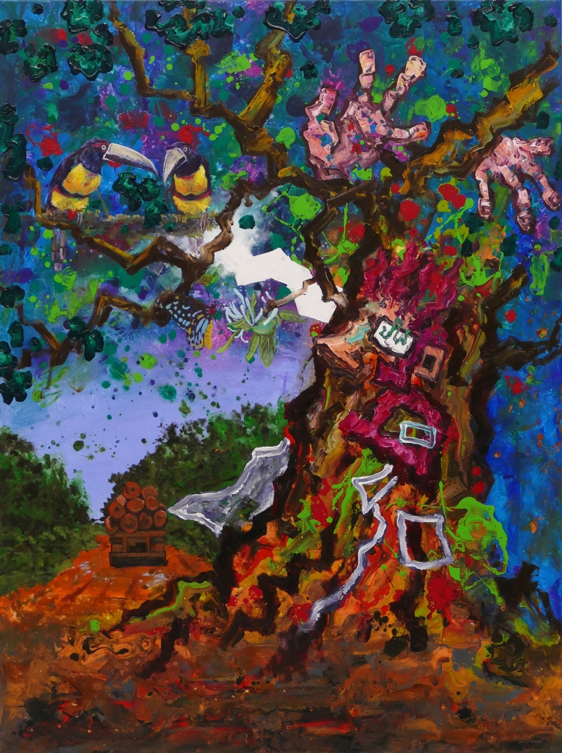 Baum III,120x90cm, Öl, Acryl,2025