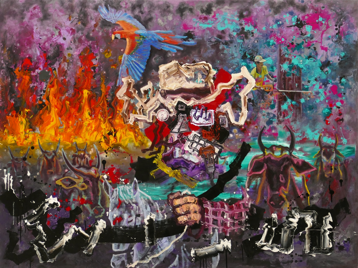 Cowboy in Brasilien IX,90x120cm, Öl, Acryl,2025